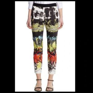 Cedric Charlier City Graffiti Print cropped Pants Sz 6